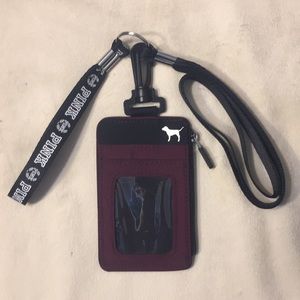 BRAND NEW! PINK ID case with wristlet and lanyard